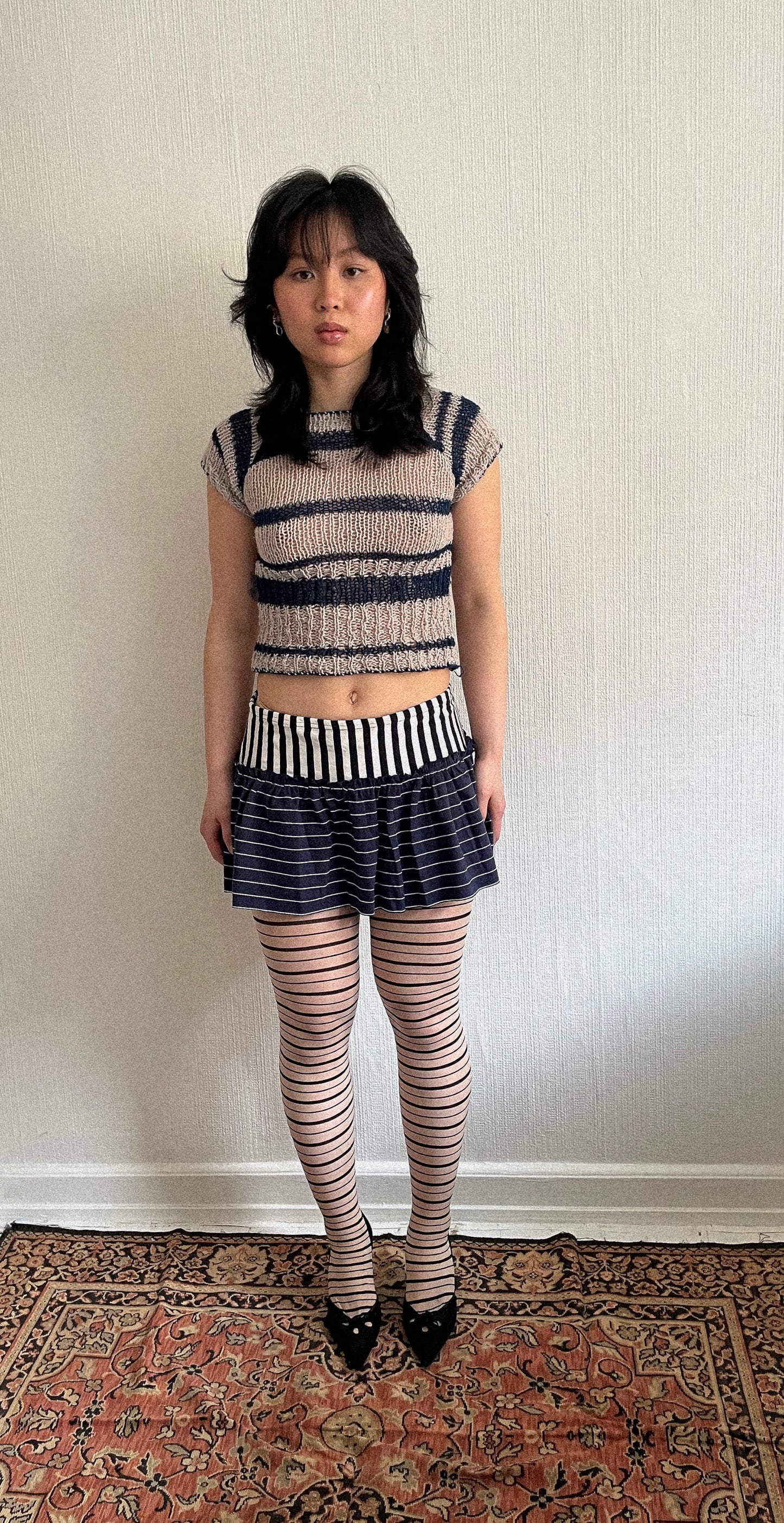 Striped knitted top