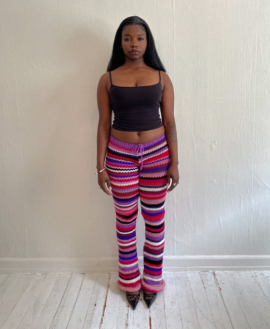 Striped knitted pants