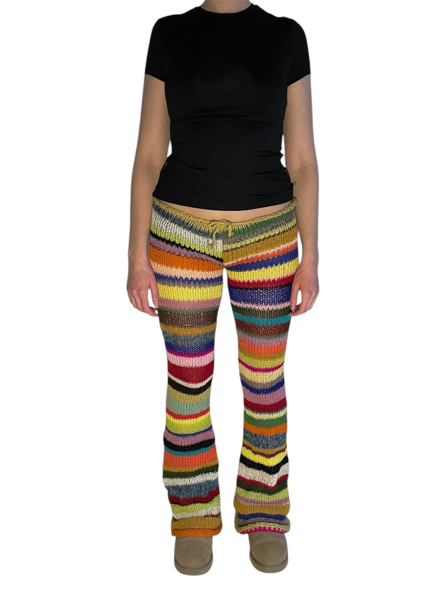 Striped knitted pants