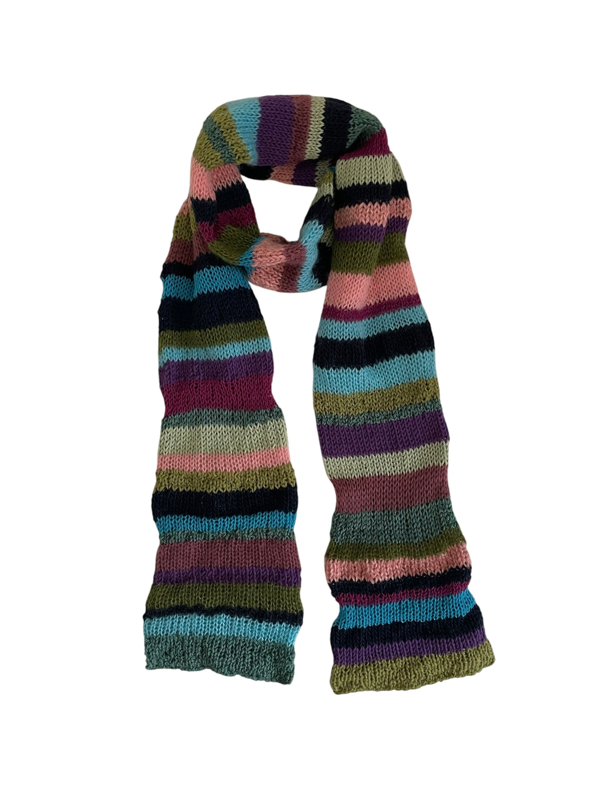 Striped knitted scarf