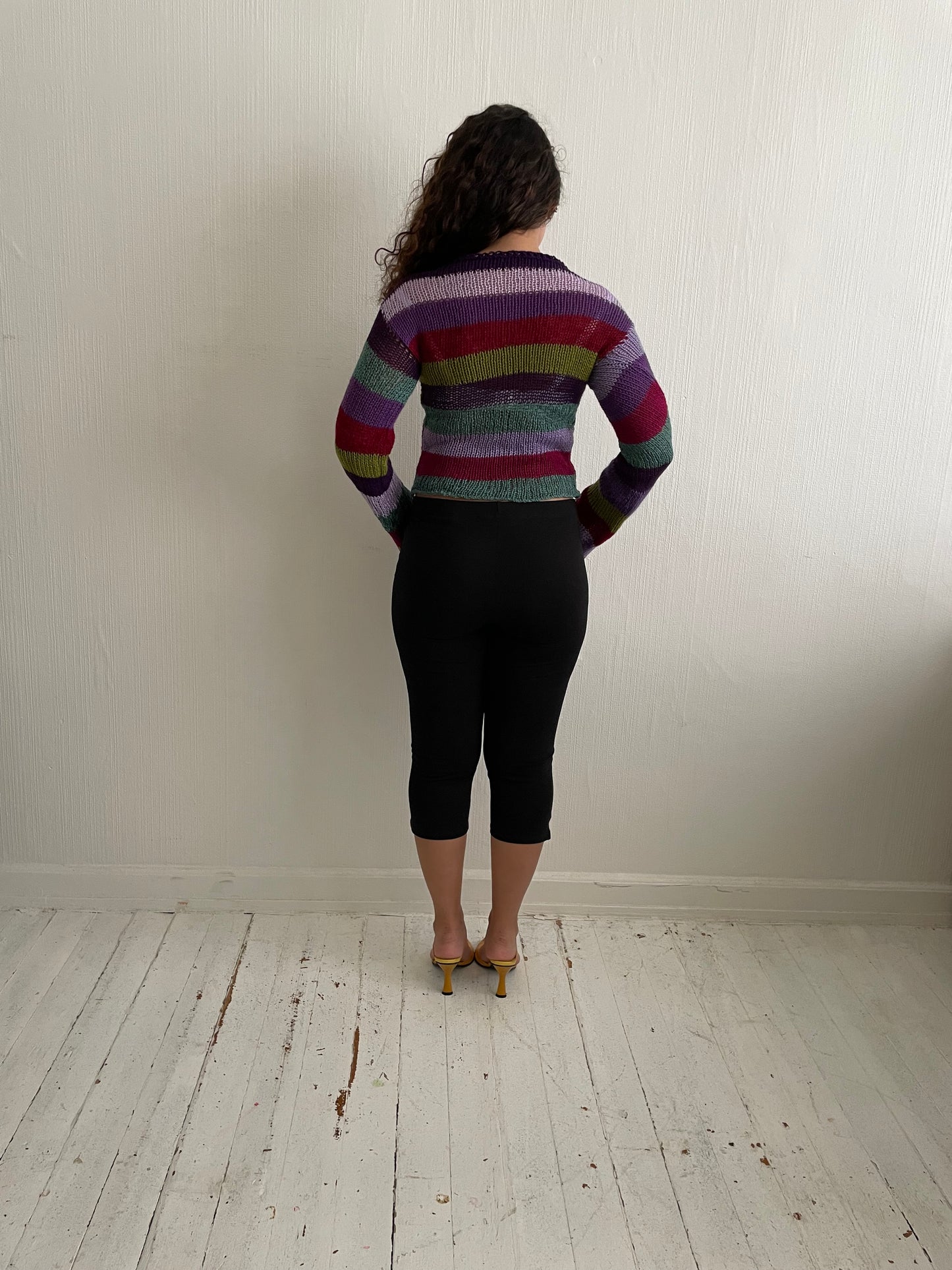 Striped knitted cardigan