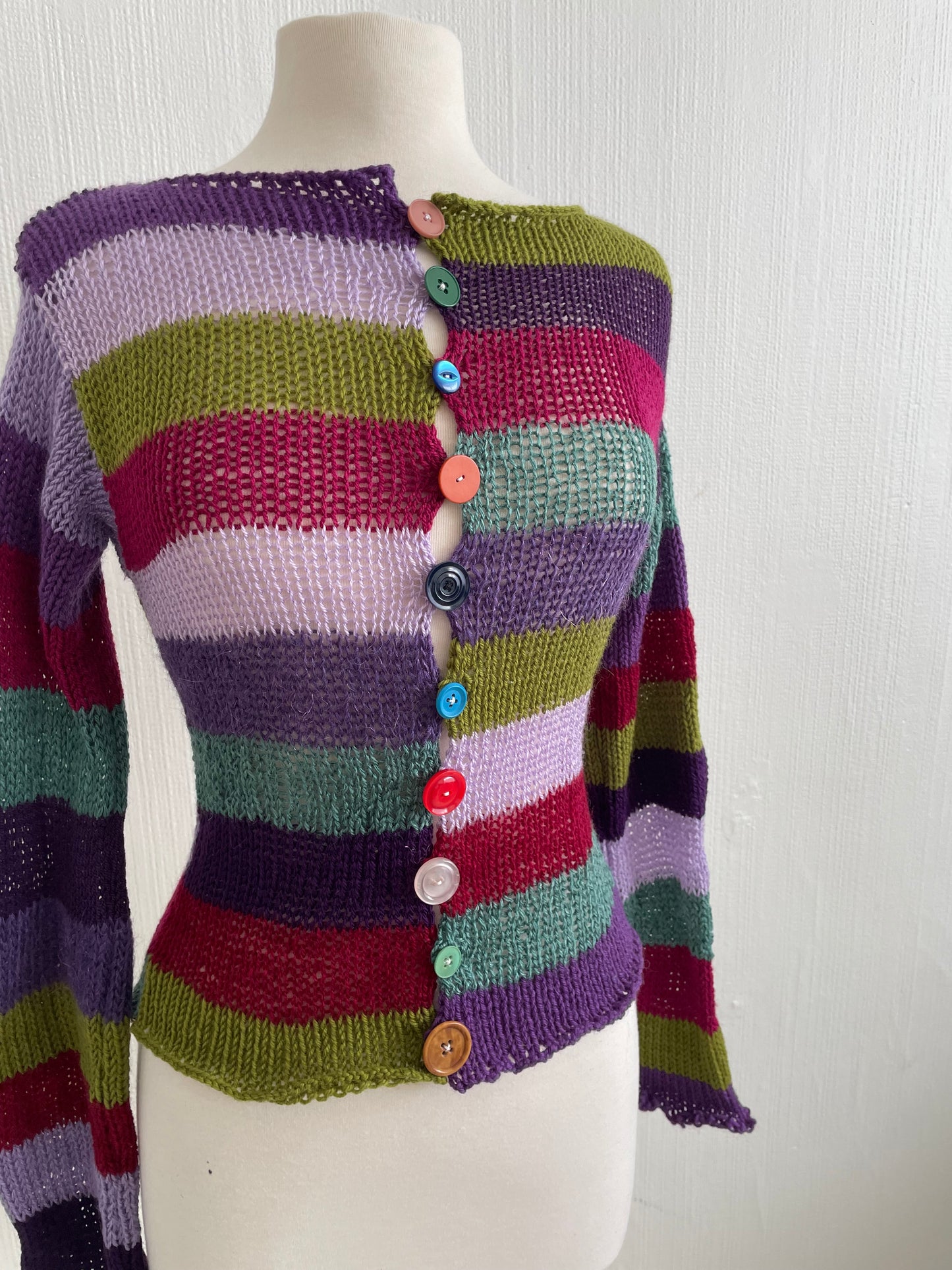 Striped knitted cardigan