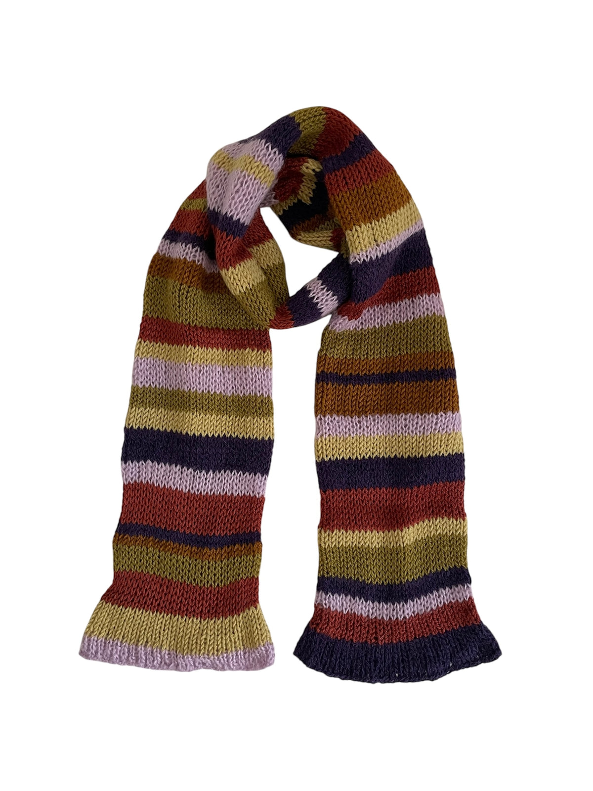 Striped knitted scarf