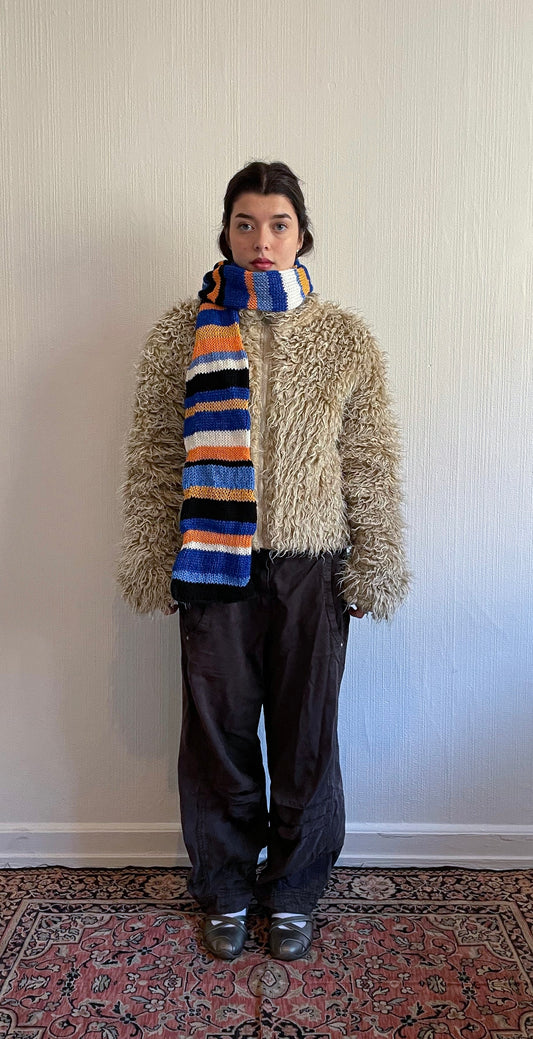 Striped knitted scarf