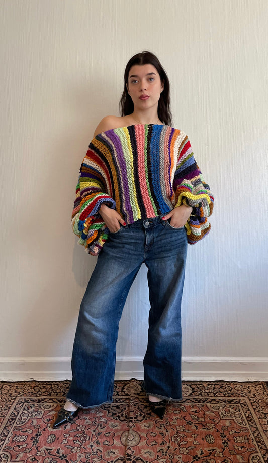 Sample - striped balloon sweater