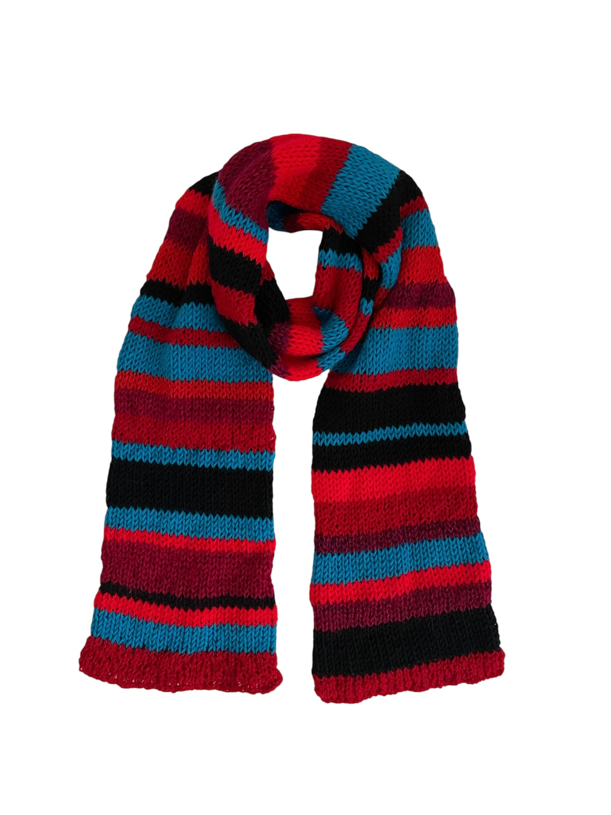 Striped knitted scarf