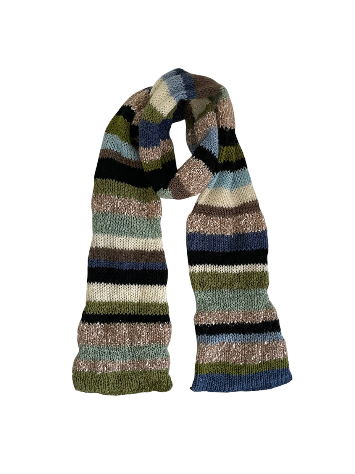 Striped knitted scarf