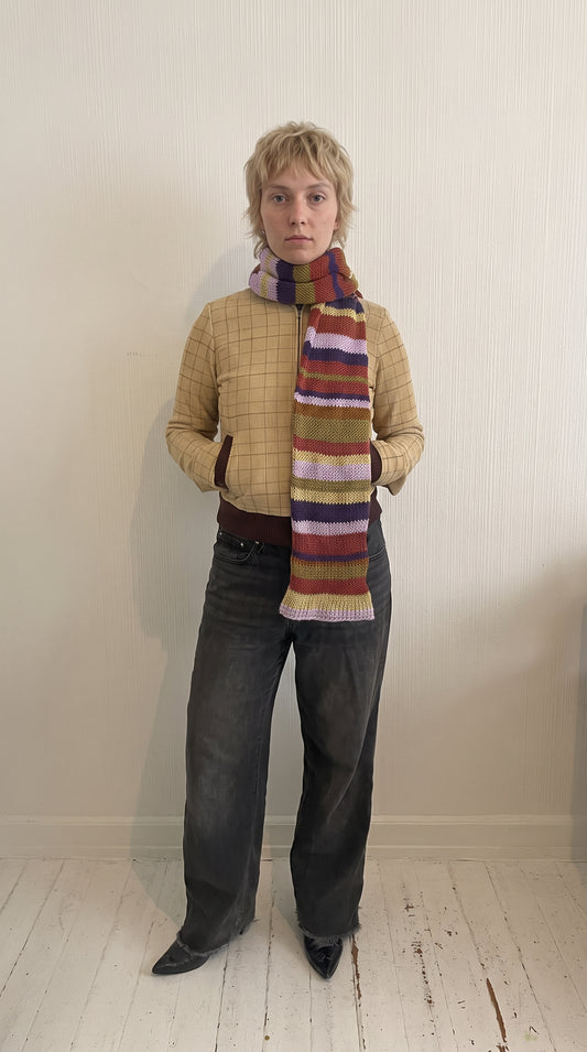 Striped knitted scarf