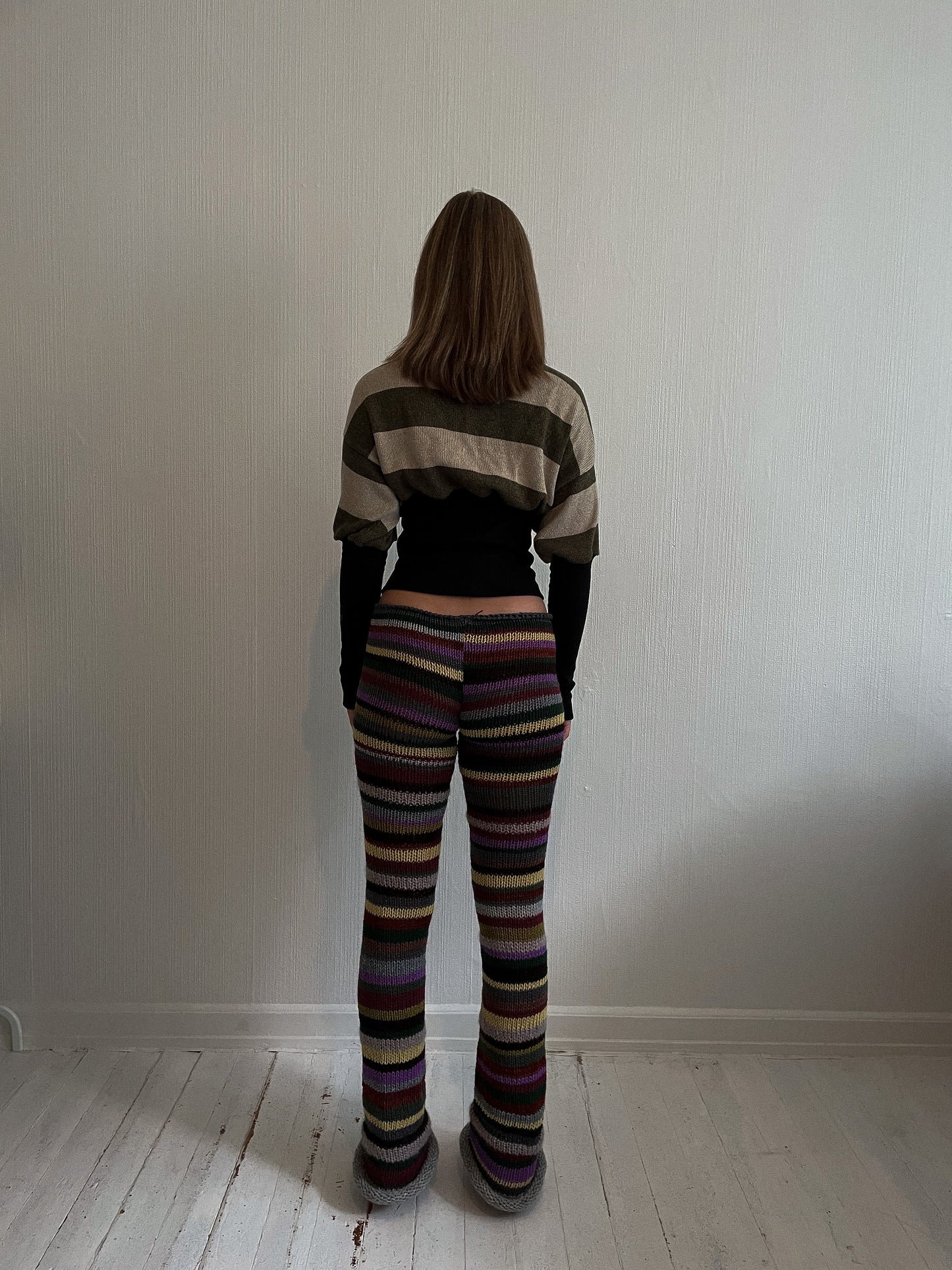 Striped knitted pants