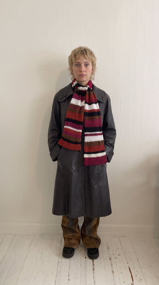 Striped knitted scarf