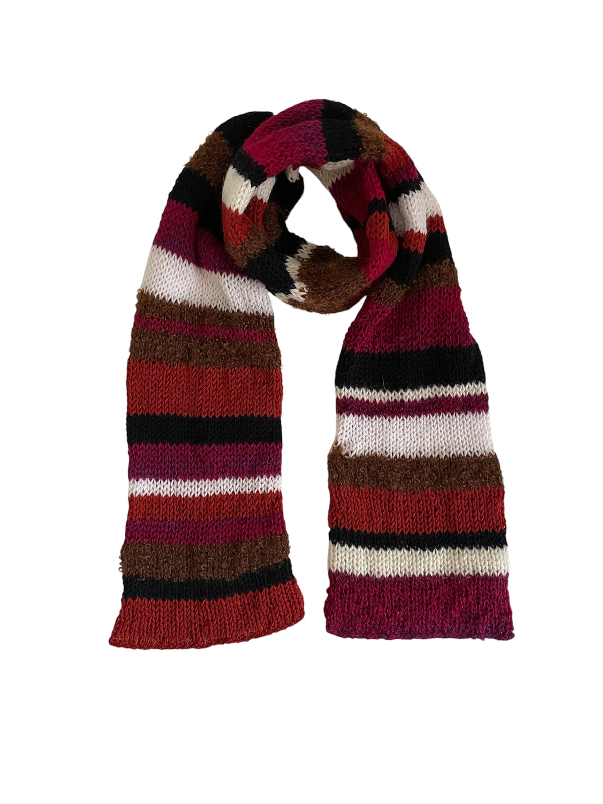 Striped knitted scarf
