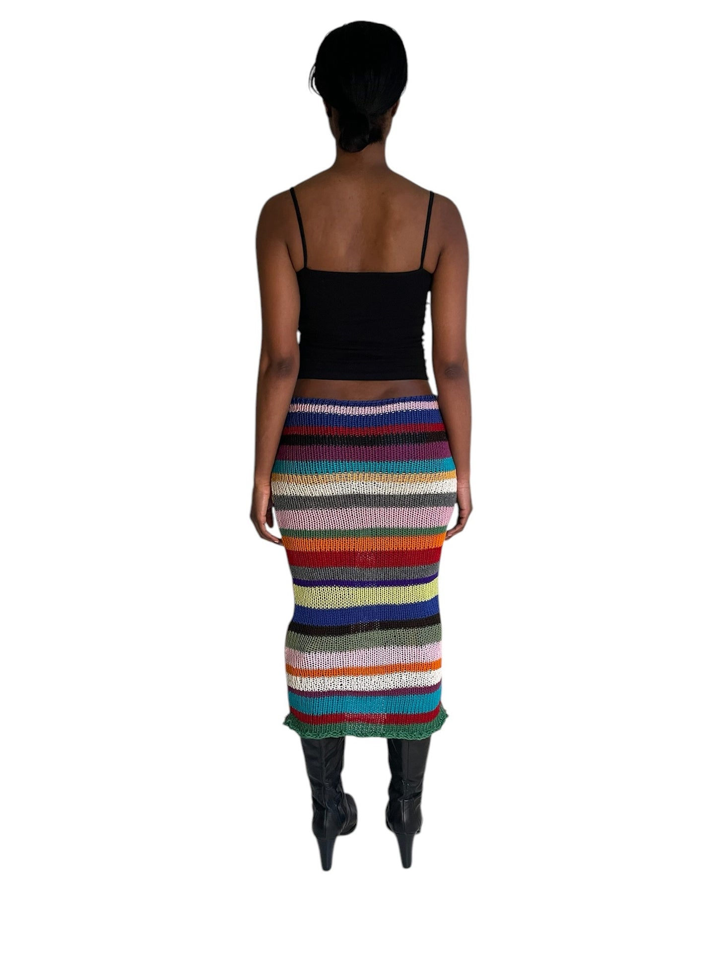 Striped Knitted midi skirt