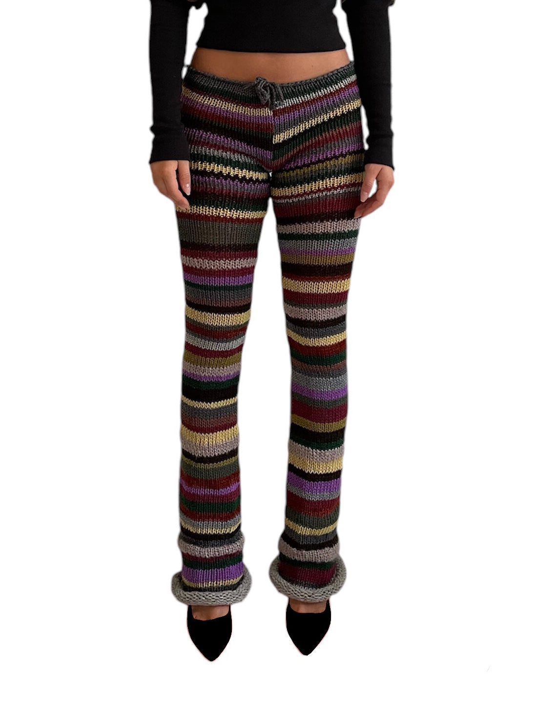 Striped knitted pants