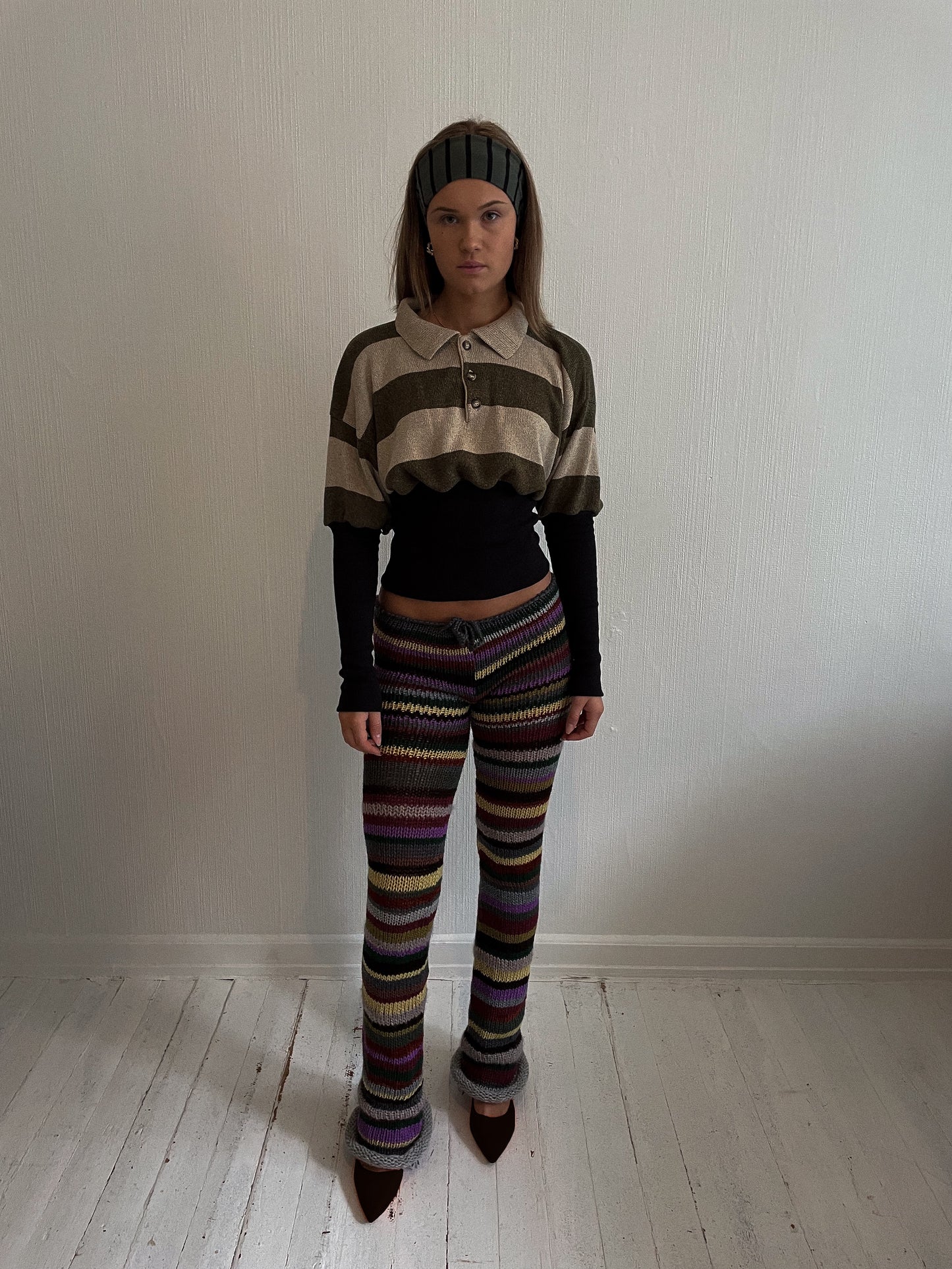 Striped knitted pants