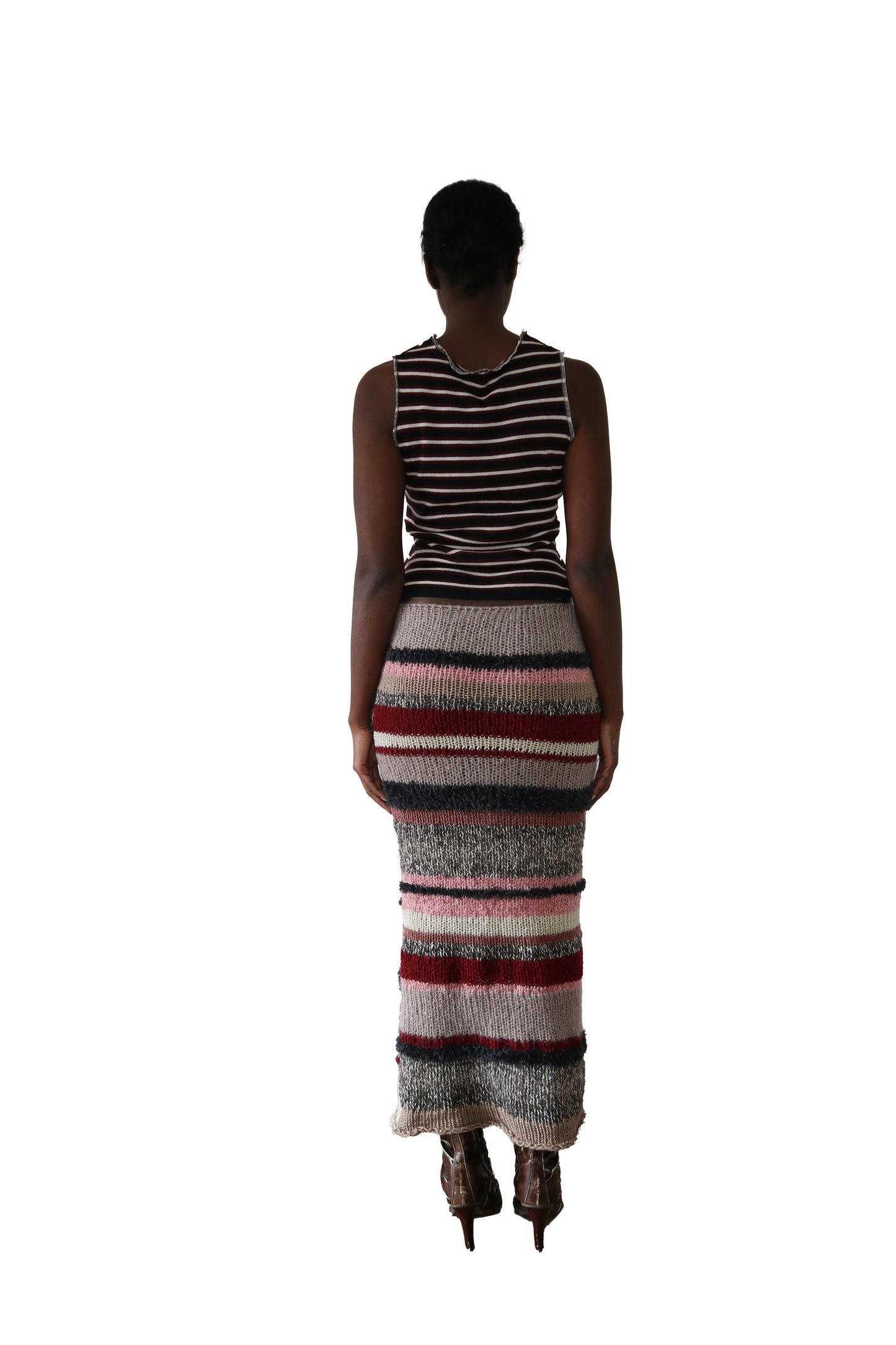 Striped Knitted maxi skirt