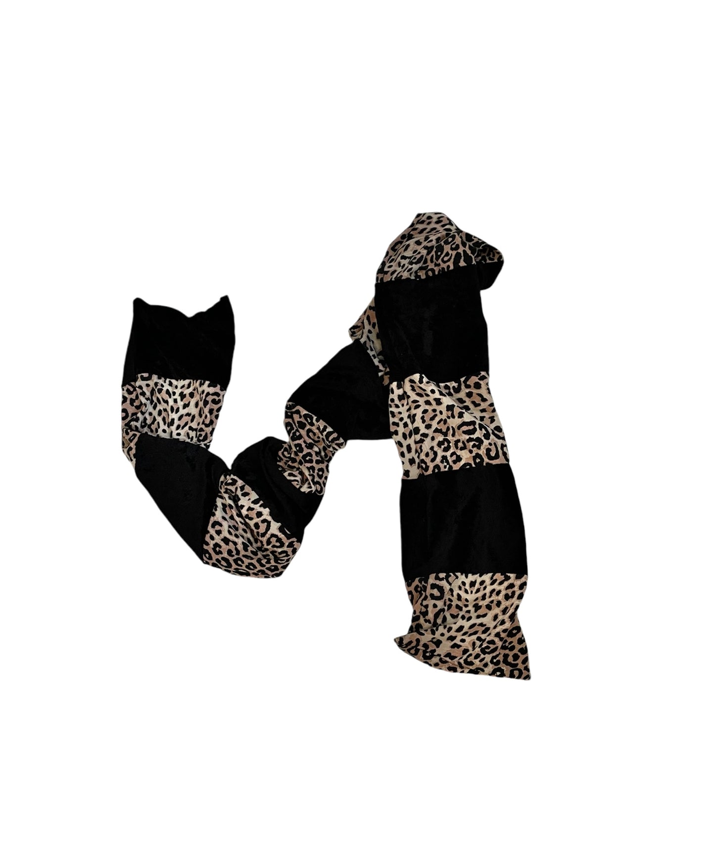 Leopard and velvet scarf